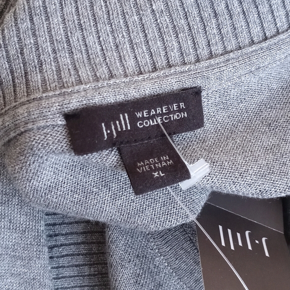 J.Jill Elegant Gray Women's Silk Blend Sweater Cardigan W/ Built In Tank Top XL - Picture 3 of 8